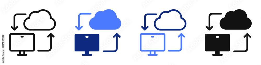 Vector icon or logo related to cloud computing technology, ai, machine learning and big data. Symbol for website or app ui, logo design, illustration Vector icon or logo related to cloud computing technology, ai, machine learning and big data. Symbol for website or app ui, logo design, illustration