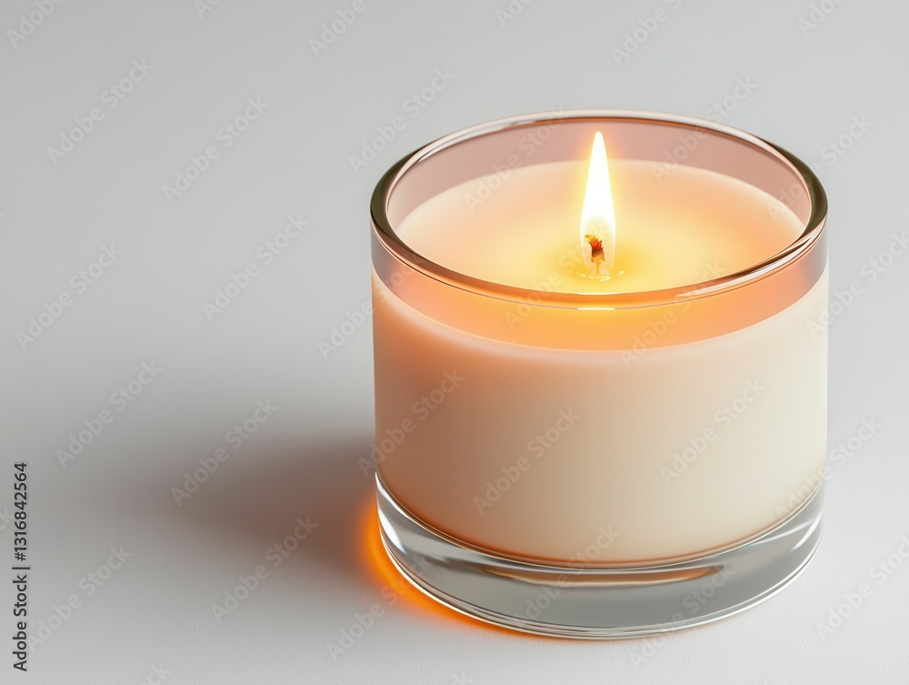 Realistic 3D Rendered Scented Candle with Digital Fragrance Effect Realistic 3D Rendered Scented Candle with Digital Fragrance Effect