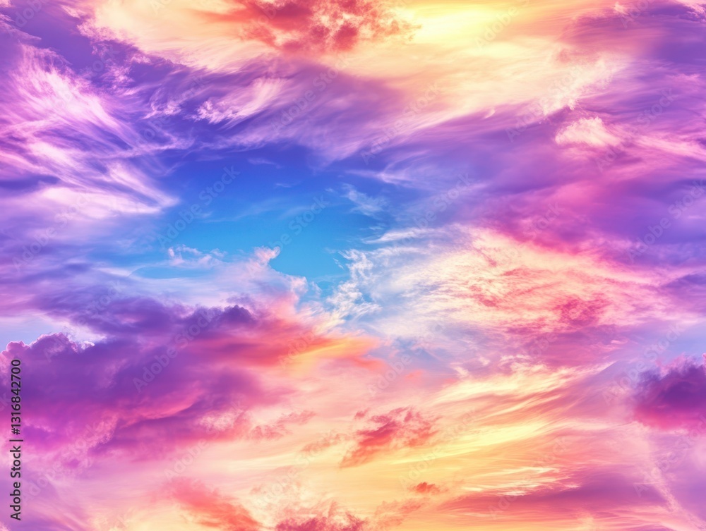 Colorful Sky with Vibrant Clouds During Golden Hour Sunset Colorful Sky with Vibrant Clouds During Golden Hour Sunset