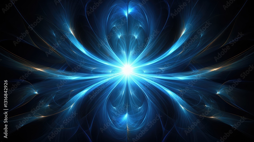 Fototapeta premium alive blue fractal background