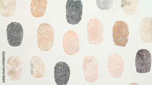 Artistic Array of Abstract Fingerprints in Neutral Tones