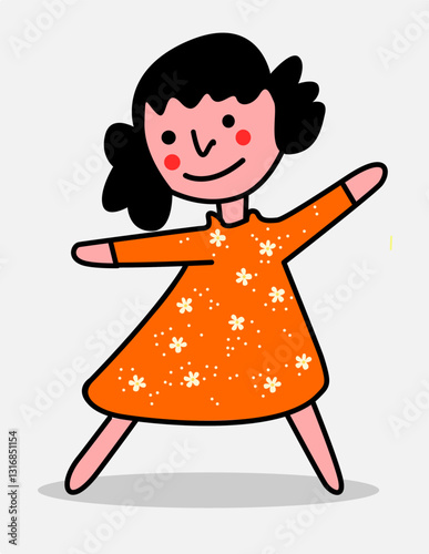 Illustration of a girl dancing
