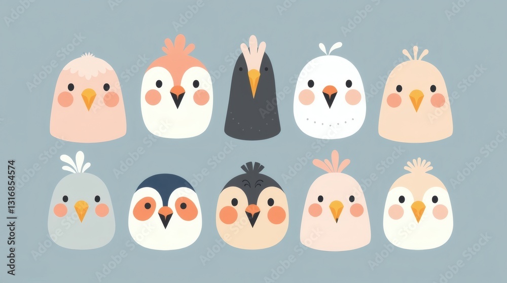 a collection of adorable birds with various designs and colors a collection of adorable birds with various designs and colors