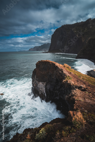 Spectacular cliffs on the island of Madeira.