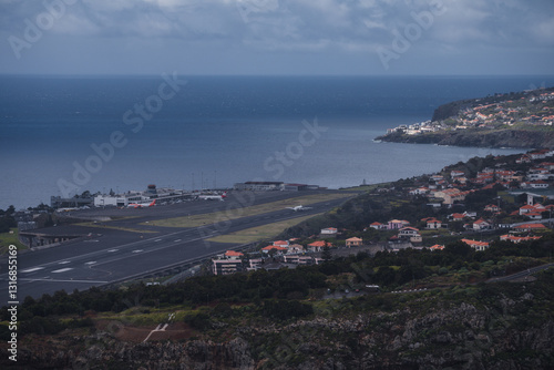 View of Madeira airport, Portugal, Europe.