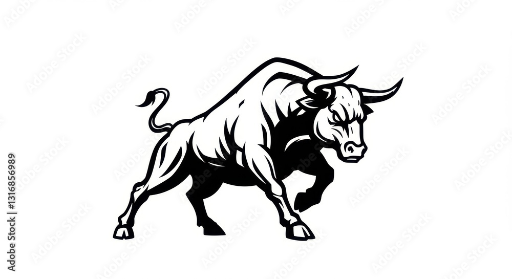 Charging Black Bull Logo Charging Black Bull Logo
