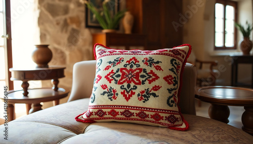 Palestinian Tatreez Pillow Mockup for Heritage Decor