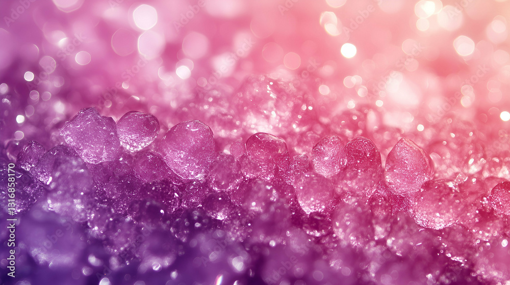 Sparkling pink and purple crushed ice