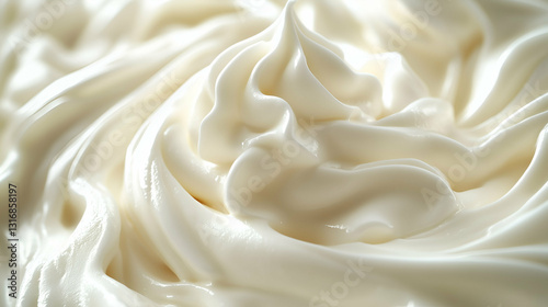 Obraz na płótnie Smooth whipped cream close-up w salonie