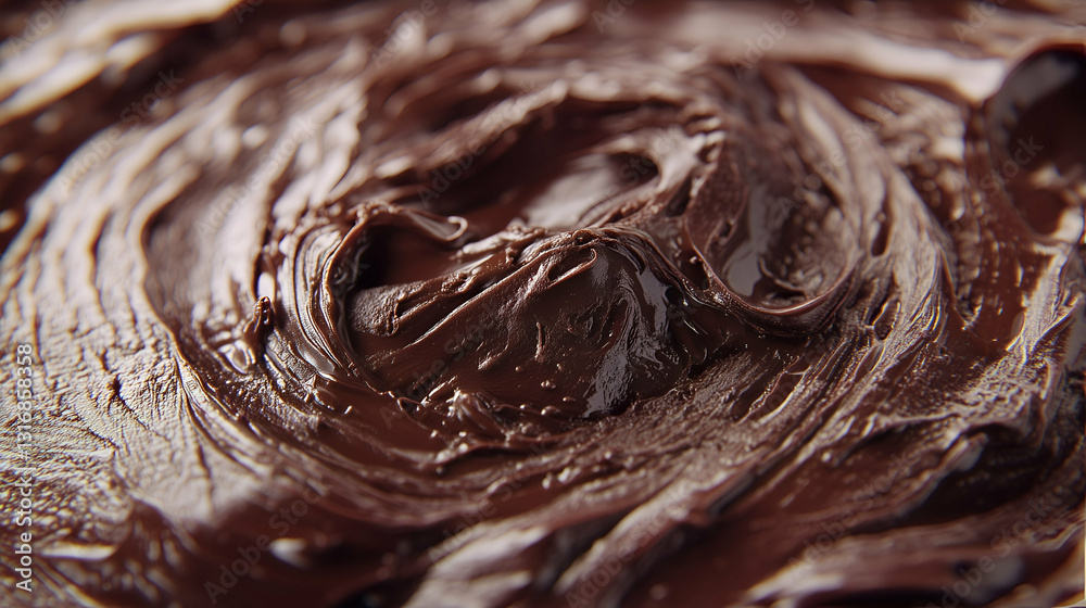 Smooth melted chocolate swirl