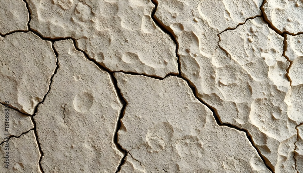 Fototapeta premium Close up limestone texture with cracks, beige and light gray tones