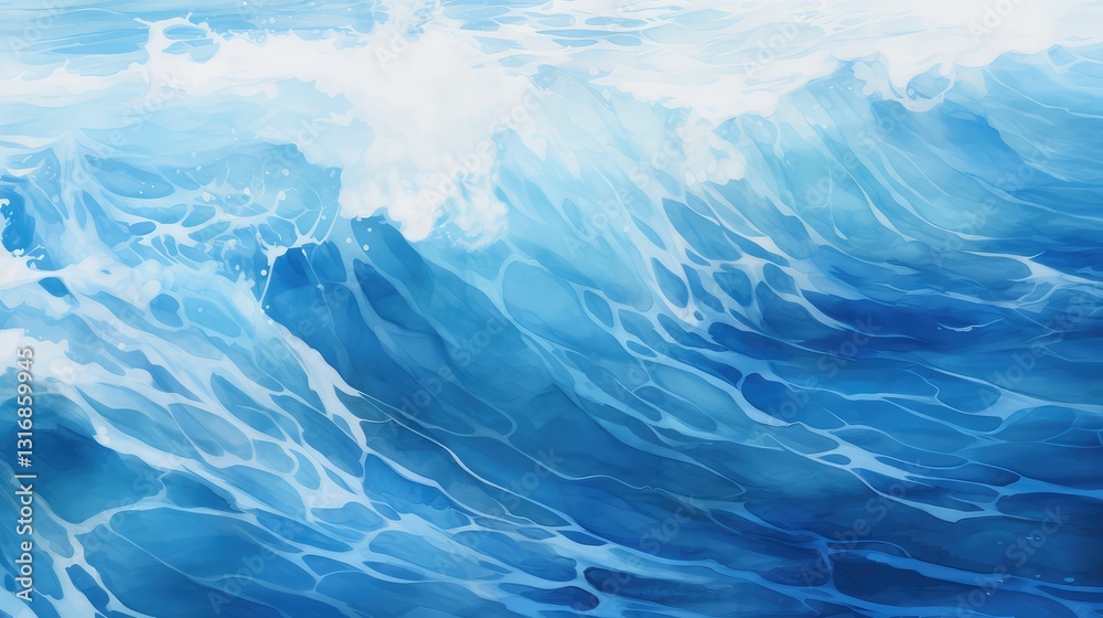 Obraz premium water navy blue