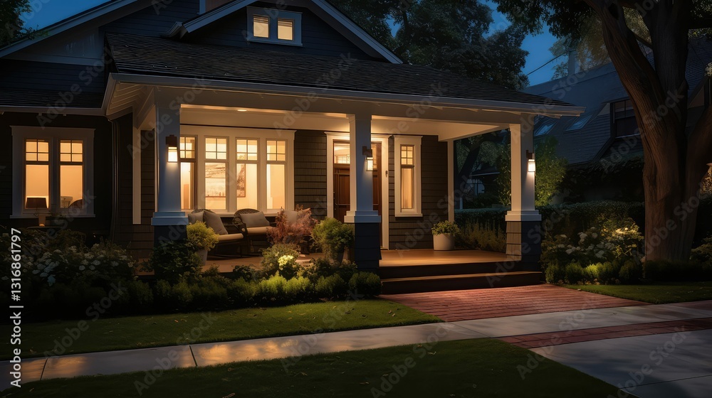 Obraz premium porch exterior home lighting