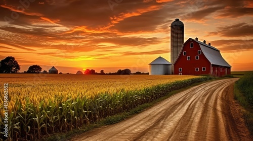 golden agricultural landscape photo