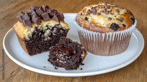 Wallpaper Mural Tempting chocolate cupcake & muffin delights cozy bakery food photography close-up Torontodigital.ca