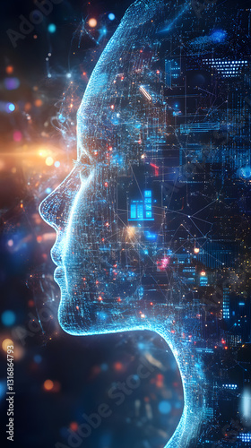 Interact with AI artificial intelligence virtual assistant chatbot in concept of AI artificial intelligence prompt engineering,AI deep learning to use generative AI for work support.