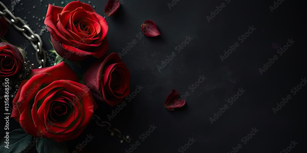 Dark Red Roses Chain Petals Romantic Gothic Moody Love Dark Red Roses Chain Petals Romantic Gothic Moody Love