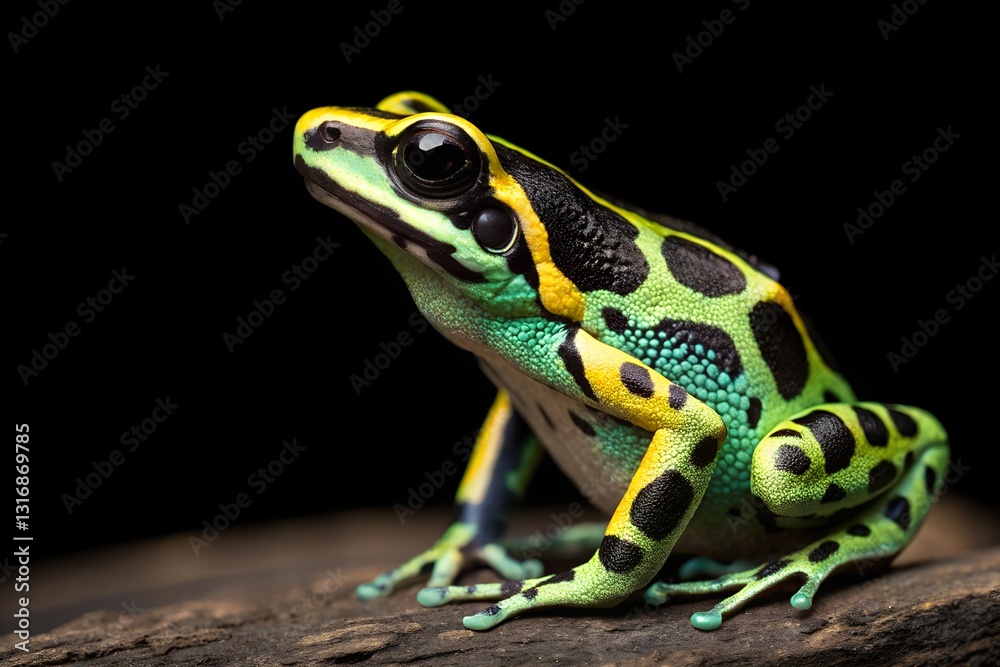 Fototapeta premium poisonous dart frog isolated on black