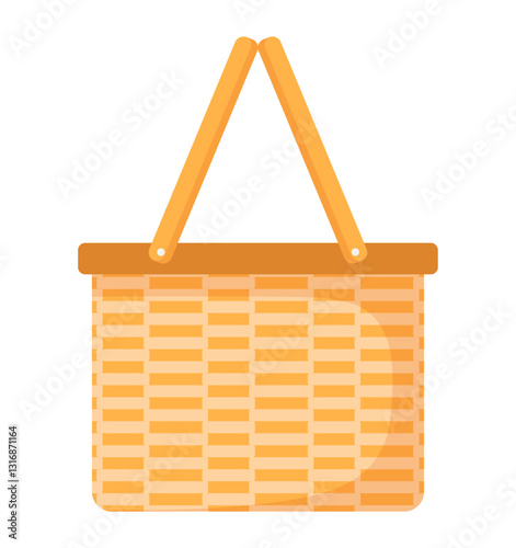 Wicker square basket springtime clipart illustration cartoon