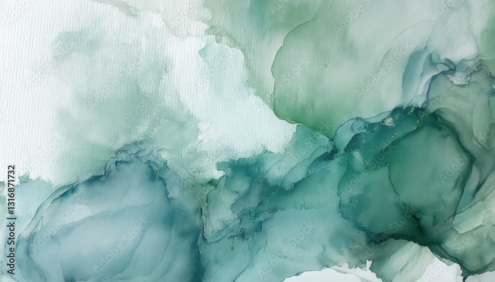 Naklejka premium Ethereal Drift: The Gentle Flow of Emerald Mist