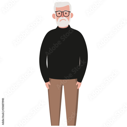 vector illustration of a old man 