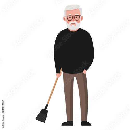 vector illustration of a old man