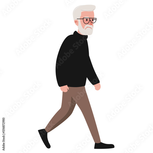 vector illustration of a old man