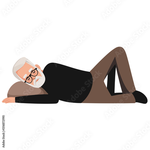 vector illustration of a old man