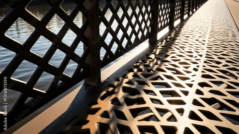 Obraz premium black metal grating