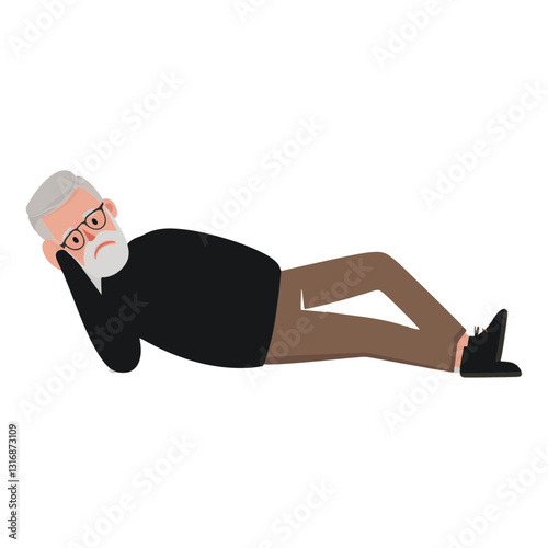 vector illustration of a old man