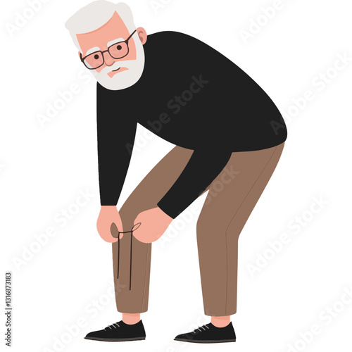 vector illustration of a old man