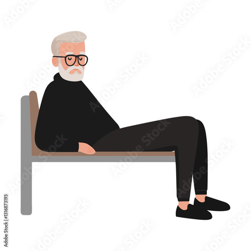 vector illustration of a old man