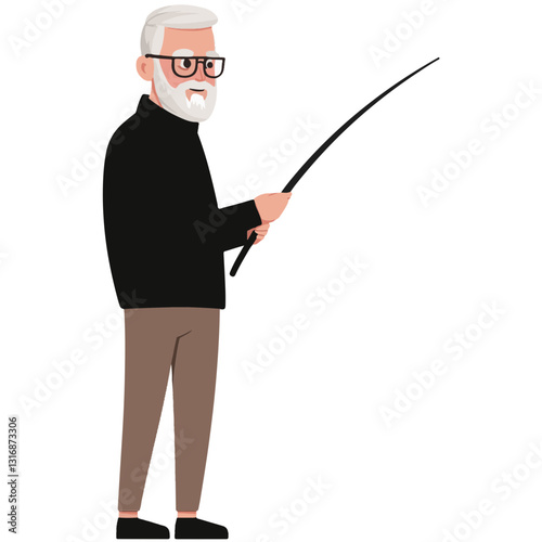 vector illustration of a old man