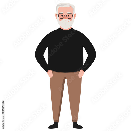 vector illustration of a old man