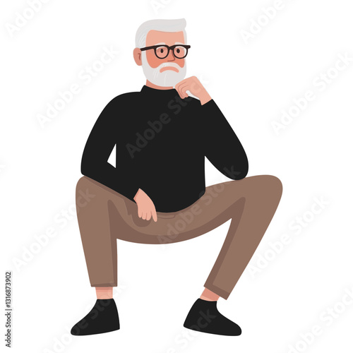 happy old man , Lost in Thought
