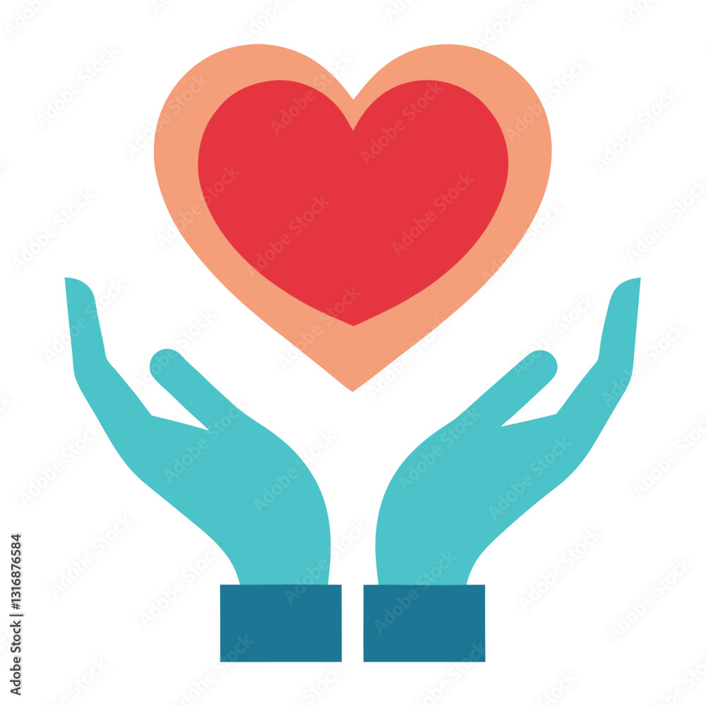 healthcare-hands-holding-heart-flat-icon-background. healthcare-hands-holding-heart-flat-icon-background.