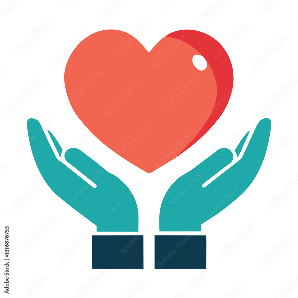 healthcare-hands-holding-heart-flat-icon-background. healthcare-hands-holding-heart-flat-icon-background.