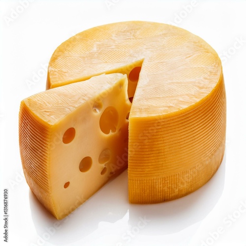 Piece of delicious cheese cut out with transparent background.