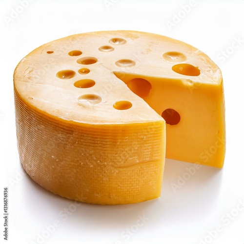 Piece of delicious cheese cut out with transparent background.