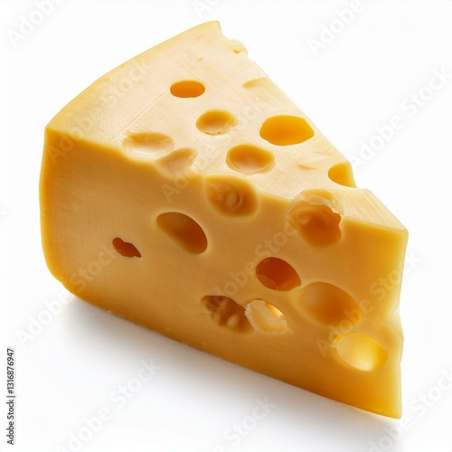 Piece of delicious cheese cut out with transparent background.
