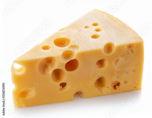 Piece of delicious cheese cut out with transparent background.