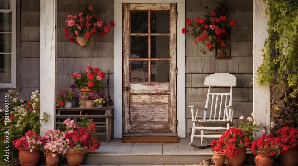 Fototapeta premium traditional farmhouse front door
