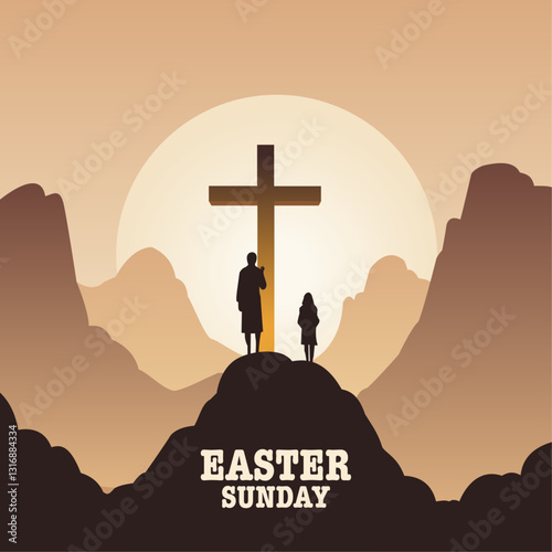 Flat easter sunday illustration