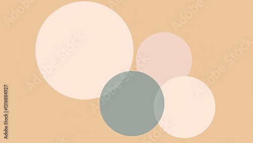 Wallpaper Mural Abstract Beige Pink Green Circle Background Design Torontodigital.ca