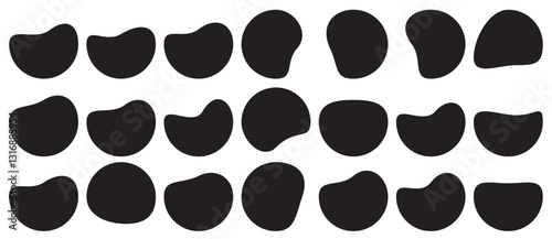 Blob shape. Amoeba form. Circle vector drop. Liquid spot. Blob vector set. Isolated drop shape on white background.