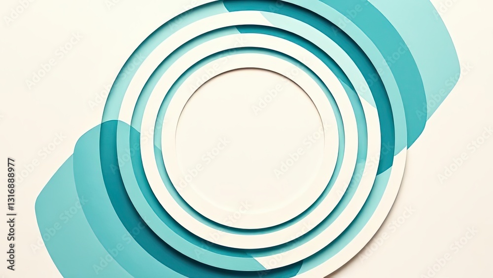 Obraz premium Abstract Teal Circles Background Design Modern Geometric Pattern Clean Minimalist Style
