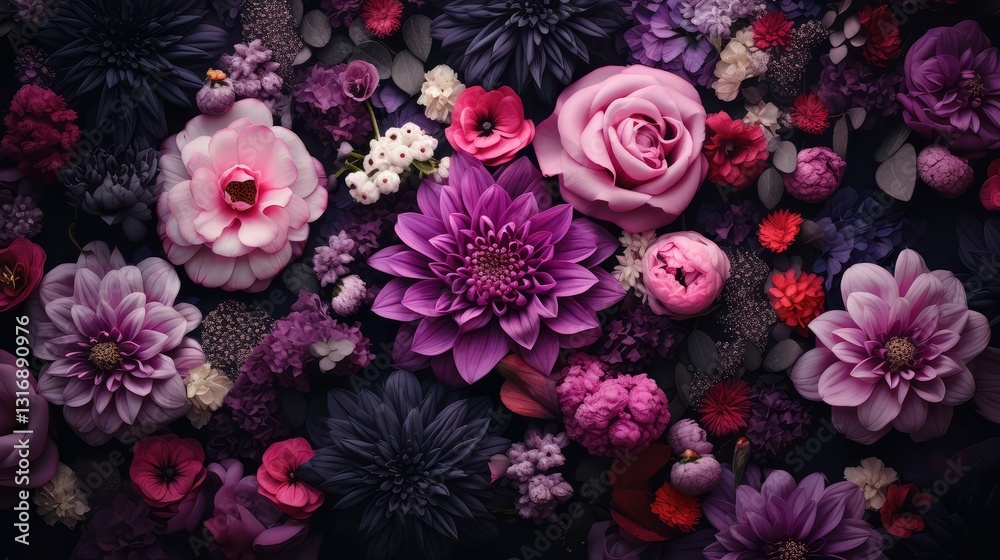Fototapeta premium design black floral background