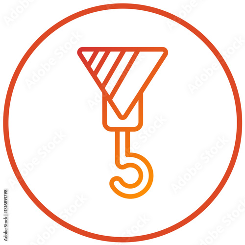 Crane Hook Vector Design Icon Style