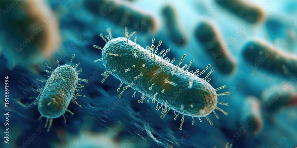Fototapeta premium Microscopic bacteria cluster