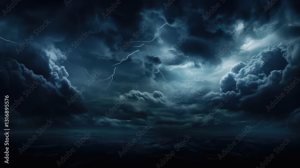 Obraz premium dramatic dark blue clouds